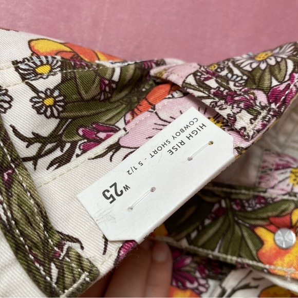 Anthropologie x Wrangler Floral Shorts Cowboy High Rise 5.5 In Retro Wanderer 25 - Picture 12 of 14